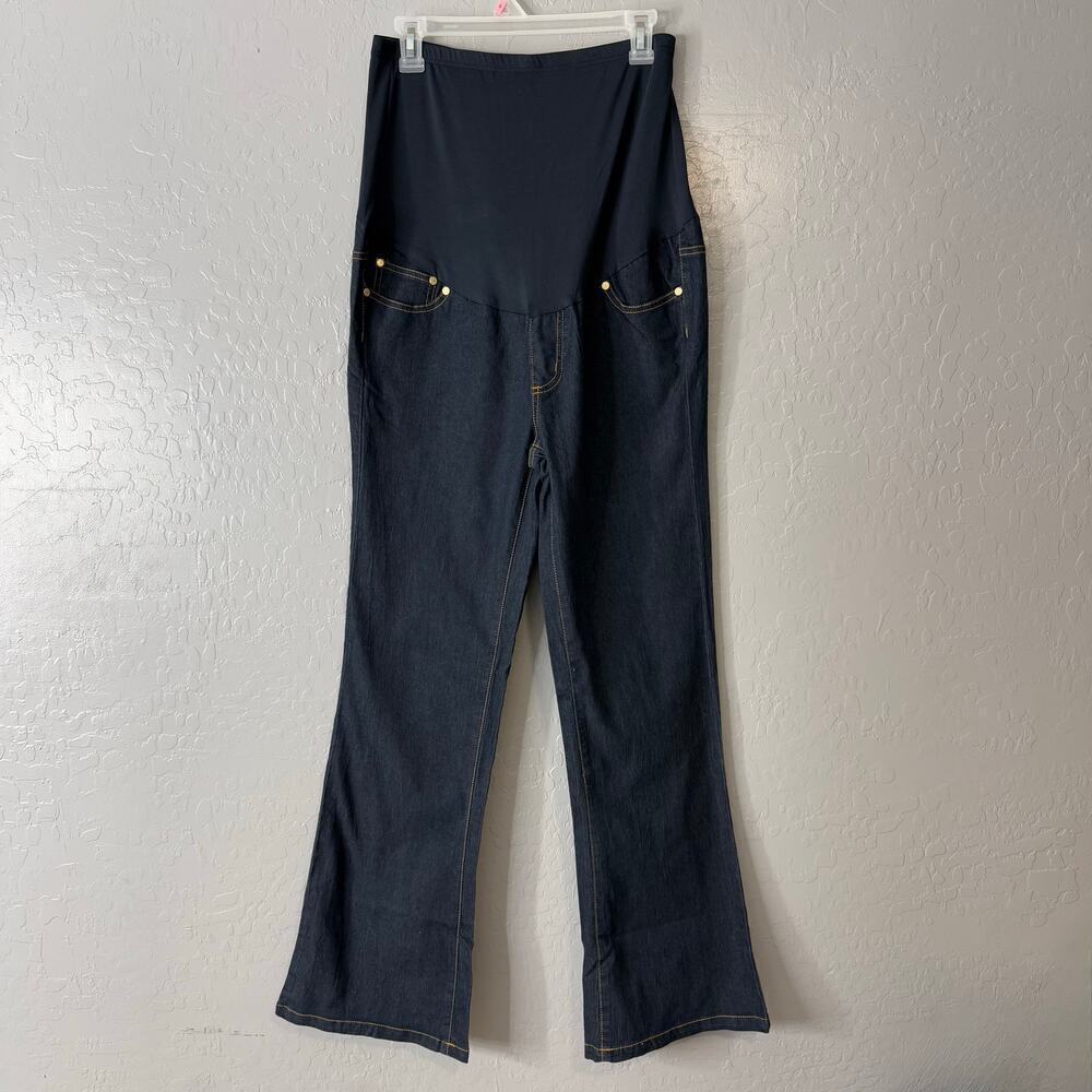 Oh! Mamma Maternity Wide Leg Jeans with Full Panel Blue Size L